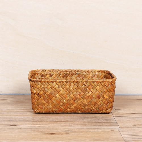 Panier de rangement en paille multifonctionnel | Set de 3 boîtes tressées légères - 6