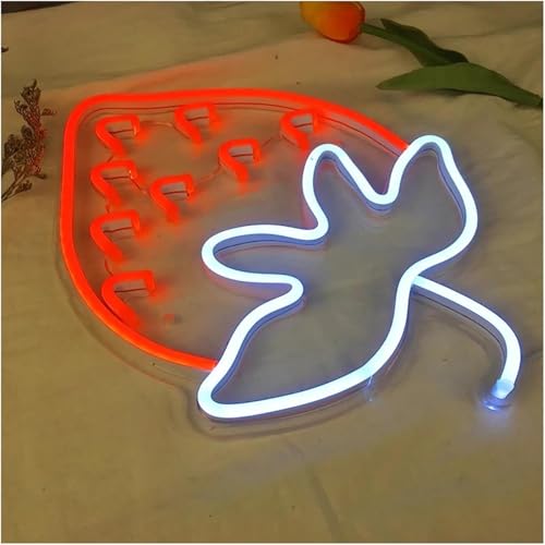 Néons fraise intérieur pour décoration murale