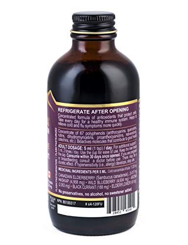 Immunia Fusion - Elderberry And Antioxidant Berries. Concentrated Polyphenols Supplement Formula. With Anthocyanins, Quercetins. Natural. 5 Ml/Day #TOP5