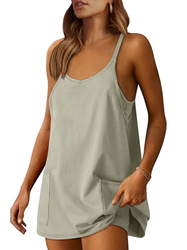 Image of ANRABESS Women Athletic Dress Summer Tennis Workout Active Sports Mini Romper Dress Built in Shorts Travel Vacation Clothes
