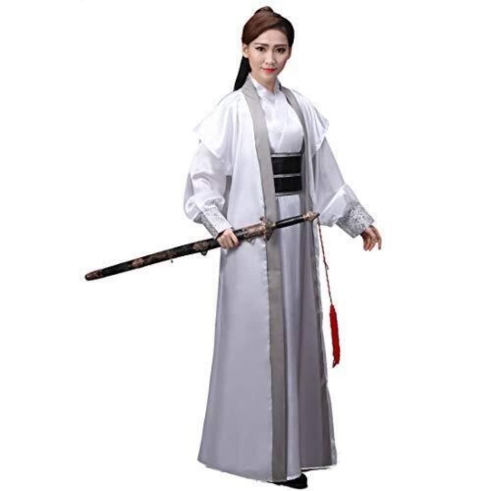 tradycyjnej chińskiej odzieży Starożytny chiński strój szermierza dla dorosłych tradycyjny strój Hanfu Cosplay wojenny(Black,Small)