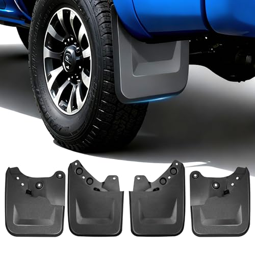 Image of Upgraded Wide Mud Flaps Compatible with 2024-2026 Toyota Tacoma, Heavy-Duty Front & Rear Splash Guards, Custom-Fit Mudguards for Pickup Truck, Durable Fender Liners, No-Drill Installation Kit(4 PCS)