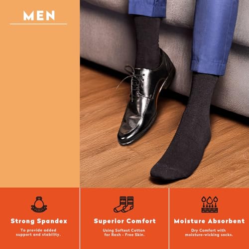Image of Supersox Formal /Office Calf Socks for Men Combo, Made With Breathable, Anti Odour & Moisture Absorbent Combed Cotton (Pack Of 3)