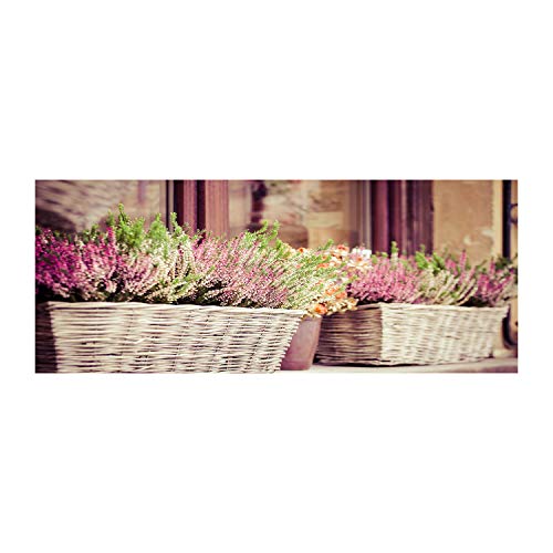 Fleurs et plantes lavande en pot crédence de cuisine beige verre trempé