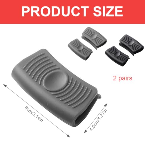 SGERUFZ 4 Stück Silikongriffe für Töpfe, Silikon Topflappen Griffhalter, Hitzebeständig Silikon Assist Griff, Topfgriff Hitzeschutz Klemmgriffen, Ofenschalen Finger Schützen.