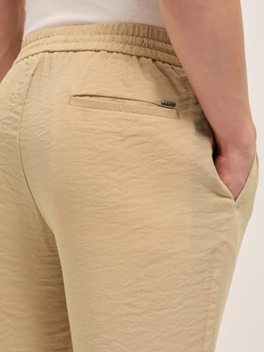 Image of Men's Grey Cotton Straight Fit Casual Trouser