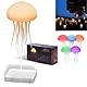 OKESYO LED Quallen Lampe, 17 Farben RGB Touch Quallenlampe, Jellyfish Lampe Led Quallen, Tragbare Aufladbar Quallenlampe Stimmungslicht für Zuhause Büro Weihnachten Halloween Geschenke (mit Sockel)