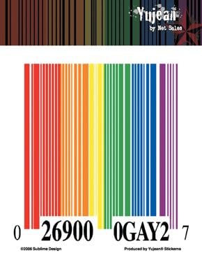 Sublime Design - Gay Pride Rainbow Barcode - Sticker/Decal