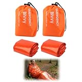 Survival-Schlafsack, 210 x 90 cm, wiederverwendbar, 124 g, Survivaldecke aus aluminisiertem PE 0,026 mm, Wandern, Camping, Outdoor, kompakt 12 x 7,5 cm