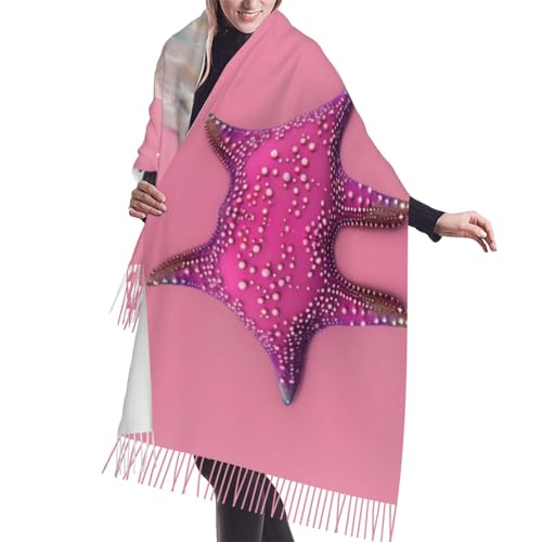 WBQLSL Bufanda de cachemira ligera y suave con borlas, bufanda larga de playa de arena rosa para mujer, accesorios de moda para todas las estaciones