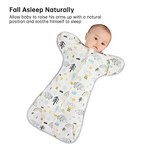 Image of Duomiaomiao Baby Transition Swaddle Blanket, Snap Arms Up Baby Sleep Sack for All Seasons, 100% Cotton Baby Essentials for Newborn Boys Girls 0-6 Months