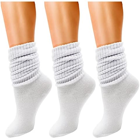 Winterlace 3 Pairs Slouch Socks for Women, Soft Extra Long Scrunch Knee High Sock, Bulk Pack Cover