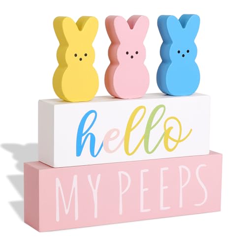Easter-Decorations-for-the-Home-5pcs-Easter-Bunny-Wooden-Table-Centerpiece-Signs-Cute-Easter-Decor-Peep-Rabbits-Wooden-Block-Set-Table-Decor-Farmhouse-Rustic-Tiered-Tray-Decor-Easter-Gifts Easter Decorations for the Home 5pcs Easter Bunny Wooden Table Centerpiece Signs Cute Easter Decor Peep Rabbits Wooden Block Set Table Decor Farmhouse Rustic Tiered Tray Decor Easter Gifts