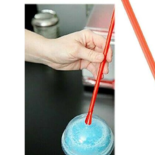 200 pitillos rojos desechables con cuchara 17.5 cm miniatura 5