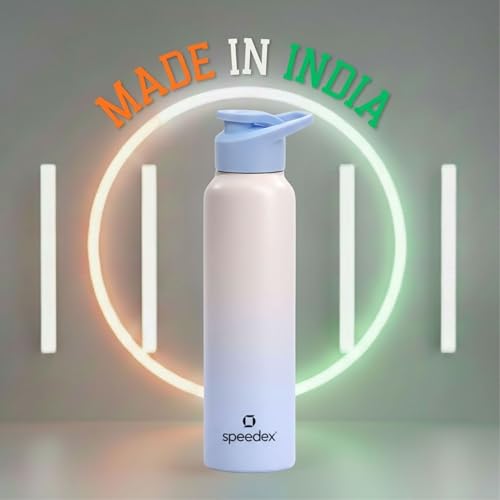 Image of Speedex Stainless Steel Water Bottle 1 Ltr, Leak Proof Sipper Cap, BIS Approved 1000 ml Metal Bottle For Daily, Office, School, Gym, Travel Use for Men, Women, Kids, Adults, Pink Blue, Set of 4