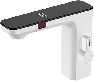 SPORTARC Intelligenter Sensor-Waschbecken-Wasserhahn Badezimmer-Waschbecken-Sensorarmaturen digitales Display heißes kaltes Wasser Mischbatterie berührungsloser automatischer Wasserhahn 1,27 cm 1/2