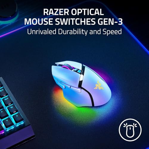 Image of Razer Basilisk V3 Pro 35K Wireless Gaming Mouse: HyperScroll Tilt Wheel - 35K DPI Optical Sensor Gen 2-13 Customizable Controls - Chroma RGB - Optical Switches Gen 3 - Up to 140 Hr Battery - White