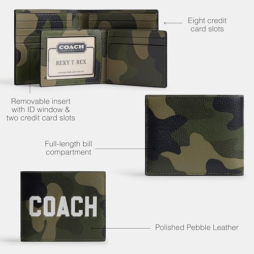 COACH Mens, 3-In-1 Wallet With Camo Print Graphic, Camo, One Size3