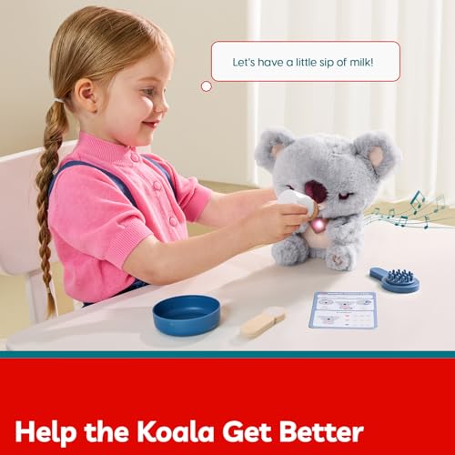 TOP BRIGHT Interactive Plush Toy, Koala Stuffed Animal with Sounds & Reactions, Electronic Interactive Pet Toys with Bottle, Pet Care Play Set Birthday for 3 4 5 Year Old Girl Boy - Image 3
