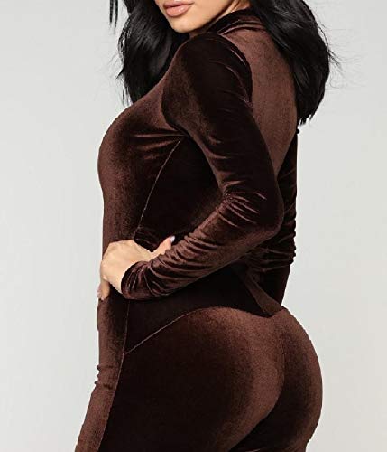 Macaquinho feminino formal da Doufine, Marrom, L