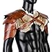 Viking Fur Shoulder Armor,Medieval Faux Leather Armor Renaissance Accessories Knight Double Pauldron for LARP/Cosplay Ren Faire Brown
