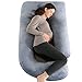 Produktbild Chilling Home Schwangerschaftskissen U Form, Seitenschläferkissen mit Bezug U Kissen Stillkissen groß Lagerungskissen Kissen für Frauen und Seitenschläfer Körperkissen Ganzkörperkissen 150x70cm, Grau