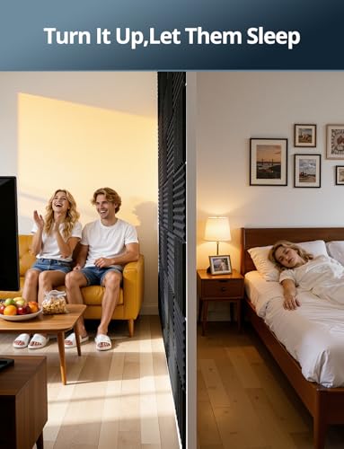 Image of Kuchoow Sound Proof Foam Panels for Walls Dampening and Absorbing Soundproof Acoustic Tiles, 8 Pack Self Adhesive Noise Damping & Cancelling Room Decor for Studio Recording Home Door, 12 x 12 x 1 Inch