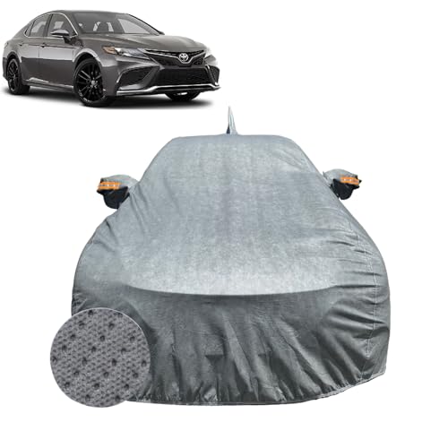 Image of Car Cover for Toyota Camry (2022-2024) | 100% Waterproof Cover with Antenna & Reflective Mirror Pockets | Dustproof, Scratchproof, Heatproof Camry Car Cover |Soft Cotton Lining| Grey