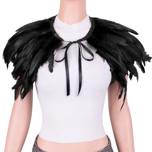 Accessoires de costume soirée et cape en plumes sans perte de volume - 3
