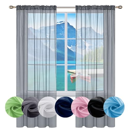 GAIFNAG Juego de Cortinas de Lino Translúcido 160 x 240 cm Anti Luz Cortina Termica Aislantes Frio y Calor para Salon Blackout Curtains con Ojales para Fiesta, Telón de Fondo, Gris Claro