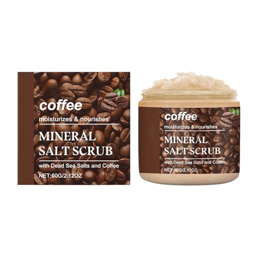 Exfoliante corporal de sal con aroma a café, exfoliante corporal de café, hidratante y exfoliante, exfoliante facial, manos y pies, fórmula reafirmante con cuerpo para una piel suave y lisa
