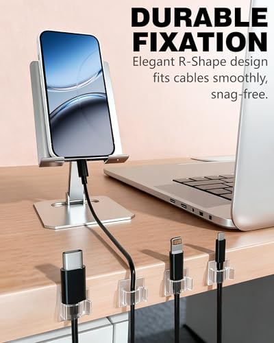Miniatura 6 de Acual Sujeta Cables Adhesivo 100pcs 50 Grandes 50 Pequeñas ,Soporte Para Cables Autoadhesivos,Clips De Cable Transparente,Grapas Adhesivas Para Cables,Pared,Escritorio,Hogar Y Decoración De Año Nuevo