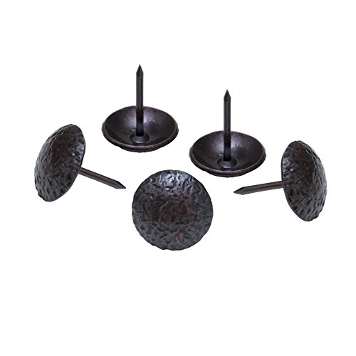 decotacks® Leather Upholstery Nails/Tacks 3/4" 100 Pcs [Dark Antique Copper, French Natural