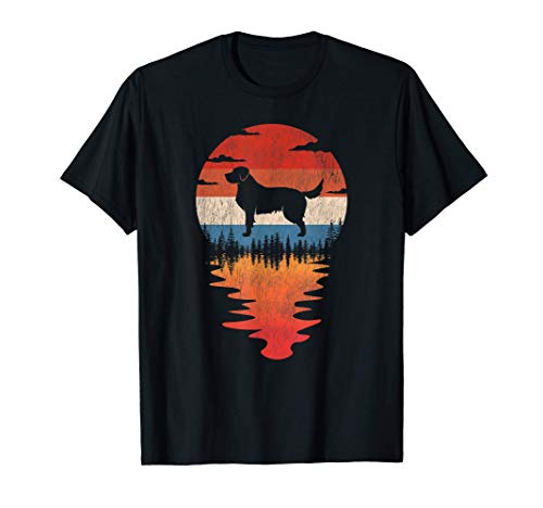 Cool Retriever Dog Retro Vintage Sunset Style Camiseta