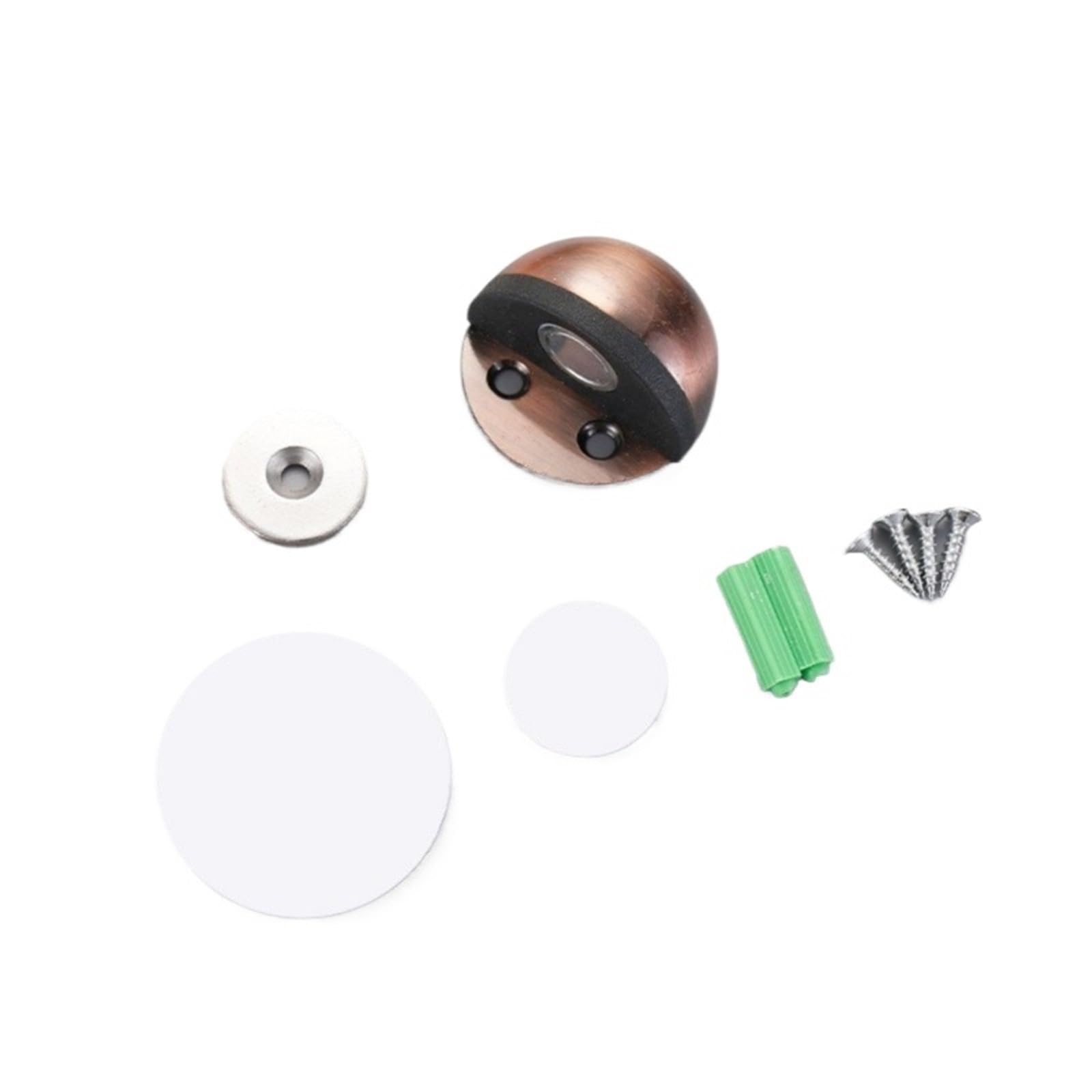 Door Stopper Nail Free Concealed Stainless Magnetic Door Stop with Buffer Pad for Floor Sticky Mount Setup(Red)
