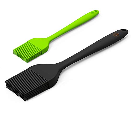 MangoPlus Silicone Basting Brush for Grilling - Silicone Brush Set - Sauce Brushes - Heat Resistant Pastry Brush - Marinating Brush - 8 and 10 Inch