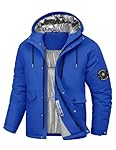 Voqeen Chaqueta de Esqui Invierno para Hombre Impe...: Chaquetas Impermeables para Hombre: La capa exterior de este abrigo de invierno para hombre está tratada con un revestimiento resistente al agua, que ayuda a formar gotas y repeler el agua de la superficie. Mantén la impermeabilidad y la protección c...