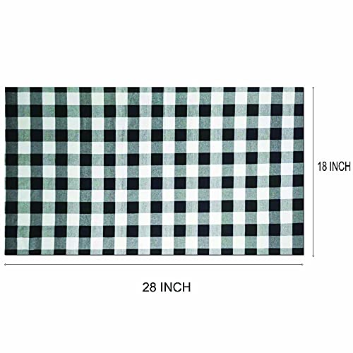 Wraphay Set Of 4 Buffalo Plaid Kitchen Towels 20X30 Inch Black And White Check Tea Towels For Bar Tea Cleaning Handmade Sewing Kit #TOP1