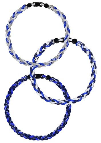 SUPBOMM 3 pcs Baseball Rope Necklaces, League Team Colors Braided Necklace, Baseball Team Gifts, Blue Jays