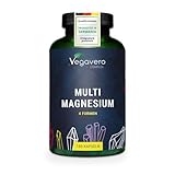 Magnesio Completo Complex | 4 Forme Migliori: Citrato + Bisglicinato + Malato + Taurato | con Vitamina B2 e B6 | 180 capsule | Vegan |...