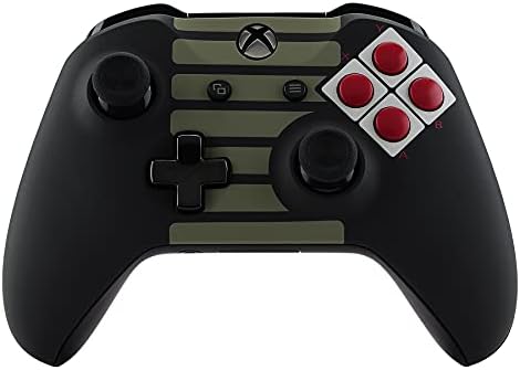 eXtremeRate Green Storm Thunder Patterned Front Housing Shell Case, Soft Touch Faceplate Cover Replacement Kit for Xbox One S & One X Controller (Model 1708)