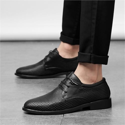 Dress Shoes for Mens Fashion Lace Up Evening Brogue Faux Leather Non Slip Rubber Sole Low Top Casual3