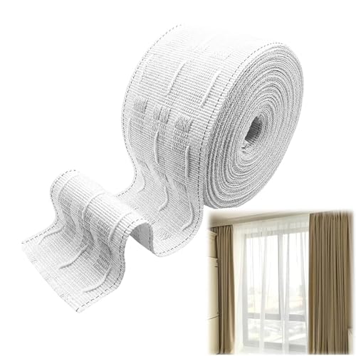 WORUIB 10 Metre Length 7.5 cm WidthCurtain Tape Curtain Header Tape 3 Inch Curtain Creating Pencil Pleat Curtains Making Wave Curtains