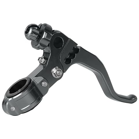 PRO CAKEN 7/8‘’ 22mm Universal Motorcycle CNC Short Stunt Clutch Lever Aluminum Alloy Clutch Handlebar Compatible with Most Motorcycles Dirt Bike-Titanium Cover