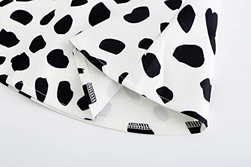 Mecamelon Girl Cruella Deville Halloween Costume Christmas Vintage Polka Dots Dress Set For Girls (7 Years, White) #TOP5