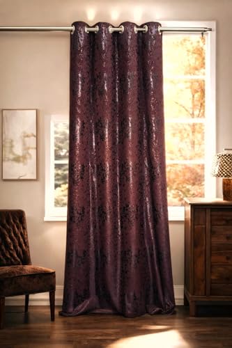 Image of Coffee Velvet Blackout Curtain for Door & Window, 8 Feet Long, 70% Room Darkening, Thermal Insulated Heavy Drape, Soft Velvet Fabric, Set of 1 (243 * 121cm, Coffee)