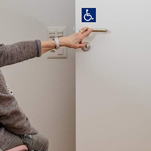 3 x Behinderten Aufkleber für Dein Auto - 10x10cm Rollstuhl - Hochglanzlack Rollstuhlfahrer Autoaufkleber - UV-Schutz - Innen und Außen - Geschlitzte Rückseite - Außenklebend