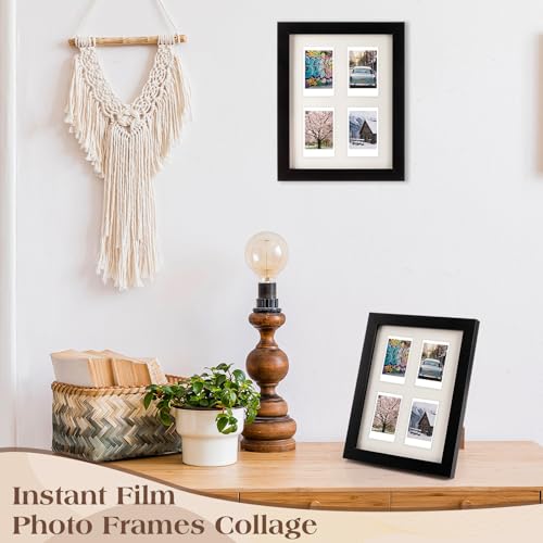 Image of Namalu 2 Pcs 2 x 3 Multi Picture Collage Frame Wall Decor with 4 Openings Black Wood Mini Film Photo Wall Frames for Display Wedding Decoration, 9.8 x 7.9 Inches