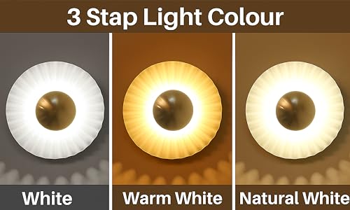 Image of Luxury Sunburst Wall Light - White & Gold Metal Finish | 3-in-1 LED Decorative Wall Sconce | Modern Light Fixture for Living Room, Bedroom & Hallway Decor, Home & Office