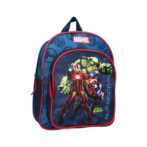 mybagstory - Zaino - Avengers - Blu - Bambino - Scuola - Asilo - Taglia 30 cm - Spallacci Regolabili - Idea Regalo, Avengers - Blu, Bambino